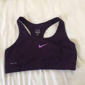 Purple Nike sports bra